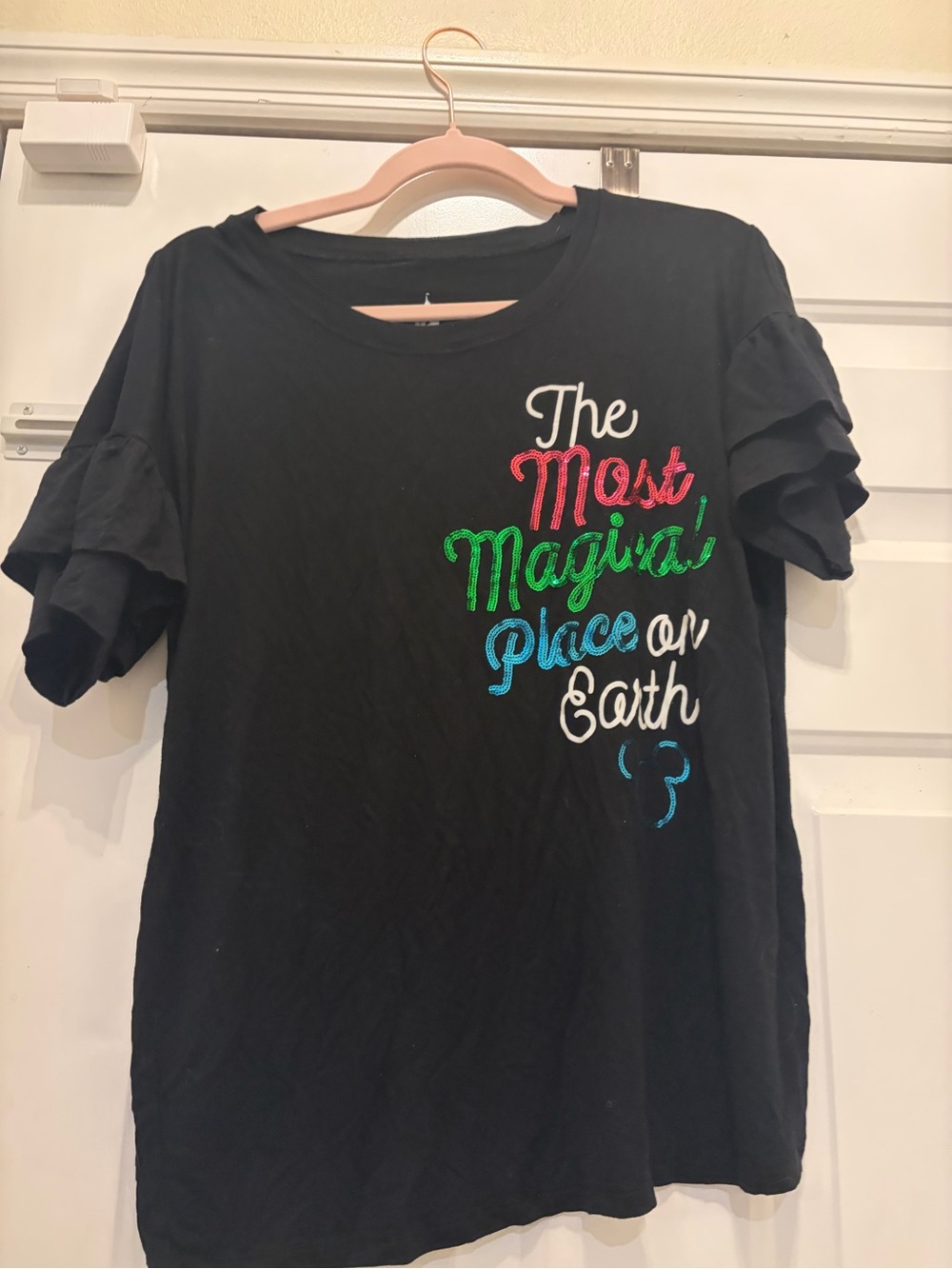 Disney magic Kingdom Slogan Black Tee